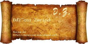 Décsi Zerind névjegykártya
